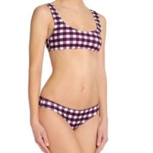 Solid and striped gingham bikini set xs